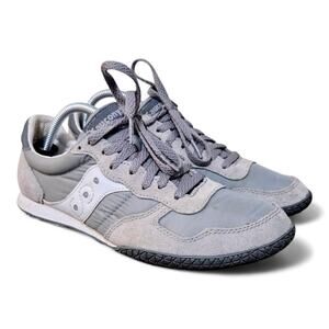 Saucony Bullet Grey White 2943-52 Men Size 7 Low Top Track Retro Shoes Sneakers